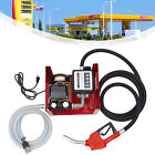 Electric Oil Fuel Dispenser Diesel Transfer Filling Pump Hose Nozzle Set 60l m