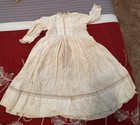 Girls Victorian Vintage White Cotton Long Sleeve Dress Lace Trim Button Front