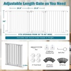 Extra Wide 80  Baby Gate With Walk-thru Door For Pets   Kids  White
