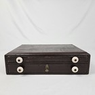 Antique Thread Spool Cabinet 2 Drawer Wooden Storage Painted Vintage Primitive 