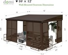 Domi 10 x12  Sunroom wall Mounted Gazebo Solarium W moveable Screen  Liding Door
