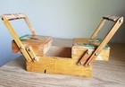 Vintage Wood Fold Out Accordion Style Sewing Box Jewelry