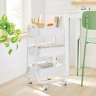 3 Tier Metal Utility Cart Small White - Brightroom