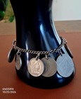 Vtg World Coin Charm Bracelet Sterling Clasp 1898 Swiss 1903 France 1926 Peru