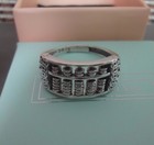 925 Sterling Silver Abacus Rotating Beads Women Adjustable Open Ring   Gift Box