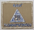 Nice  Original Wwii War Correspondent Patch On Khaki Twill  1945 Dated
