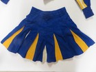 Vintage 70 s Lot Cheerleading Uniform Sweater Pleated Skirt Blue Yellow Varsity
