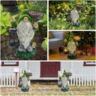 Solar-powered Led Resin Gnome With Fireworks  Weatherproof Outdoor Decor
