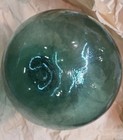 Vintage Blown Glass Fishing Float Aqua Blue Buoy Ball 12  Dia
