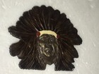 Vintage Native American Indian Chief Head Belt Buckle Brass Metal Bergamot