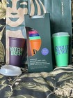 Starbucks 2020 Halloween Glow In The Dark 16oz Reusable Hot Cup   Lid 6 Set New