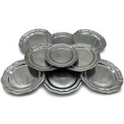 Vintage Set Of 9 Rwp Wilton Armetale Queen Anne Pewter Salad Plates 7  Scalloped