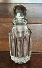 Antique Abp Cut Glass Tall Perfume Bottle   Stopper     Unique Vertical Sawtooth