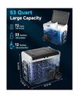 Car Fridge Portable 12 Volt Refrigerator - 53 Quart 50l  Electric Cooler With   