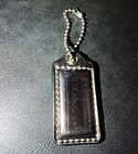 Coach Metallic Mauve Purp Leather   Metal Logo Key Chain Tag W  Ball Chain Solid