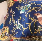 Vintage Asian Hand Embroidered Silk Decorative Pillow Amazing Detail  