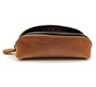Leather Pencil Case Pencil Bag Pouch With Zipper Pen Holders Handmade Brown