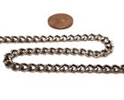 3 Feet Vintage Antique Silver-plated Steel 5mm  Filed Curb Chain - Usa Made M134