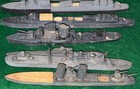 7 Antique U s  Navy Home Made Balsa Wood Models Subs Broken 1950s Gray   Camo