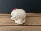 Vintage 1950s Pink Ceramic Sleeping Lamb Planter Nursery Decor Baby Shower Gift