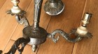 Vintage Brass Rococo Baroque Antique Style Chandelier 3 Arm Ceiling Light French