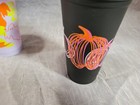 Starbucks Halloween Plastic Cups Mugs One Lid Pumpkins Ghosts Lot 5