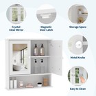 Wall Mounted Medicine Cabinet White Glass Doors 22 Inch Over Toilet Storage