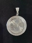 Real 925 Sterling Silver Centenario Mexican Shape Charm Coin Pendant