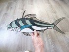 Stained Glass Rooster Fish Suncatcher  Coastal Sportfishing Decor  20wx9h 