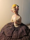 Antique German 1920s Style Flapper Girl Porcelain Half Doll Lady Pin Cushion 