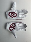 White Jordan Oklahoma Sooners Football Gloves - Size Large - Player Issued