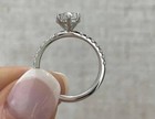 2 50ct Heart-cut Real Moissanite Engagement Women Ring 14k White Gold Plated