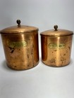 Vintage Copper Canister Set Flour Sugar Lidded Kitchen Rustic Decor