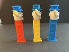 Vintage Lot  3  Red yellow blue Peter Pez W feet Clown Pez Dispenser Pre-owned