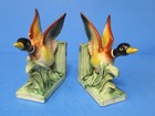 Vintage Mcm Ucagco Pheasant Game Bird Ceramic Bookends Rj
