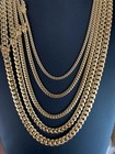 Miami Cuban Link Chain Bracelet 14k Gold Plated Solid Silver
