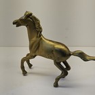 Vintage Solid Brass Horse Figurine Statue Sculpture Galloping Stallion Patina