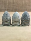 Three Dug Civil War Large Dropped 69 Caliber Bullets One Plug Base