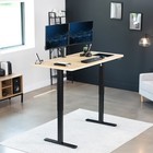 Vivo Electric 60    X 30    Stand Up Desk Workstation  Light Wood Top  Black Frame