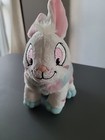 Neopets 2008 Striped Cybunny Bunny Rabbit Plush Animal Pink Eyes White Blue