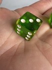 7 Up Vintage Pair Of 1960s Green Lucite Bakelite Dice Transparent Green