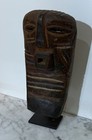 Old Songye People Painted Carved Wood Mask From Congo - On Metal Stand