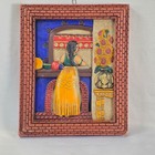 Vintage Mexican Folk Art Terracotta Sculpted Painting 12x10 Gold 3 7lbs Euc Rare