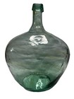 Antique Blue-green Glass Demijohn Carboy Large Wine Bottle Hand Blown Jug 17 5   h