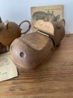 His hers Hippo Trinket Boxes Mcm Zoo Line Hinged Vtg 1950s Teak With Tags