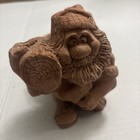 Vintage 1974 Gnome Lumberjack Rock Planter Candle Holder Or Planter 4  Tall  
