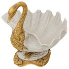Bowl Bronze Porcelain Swan Animal Decor Art Mounted Fruit Dish Centerpiece Duck