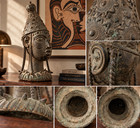 Large Benin Bronze Royal Head Iyoba Queen Mother Nigeria 48cm 6kg Lost Wax