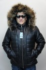 Black Real Lambskin Leather Puffer Padded Raccoon Hood Jacket Coat Bomber Nwt