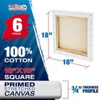 6 Pack Of U s  Art Supply 18  X 18  Acrylic Primed Cotton Stretched Canvas
